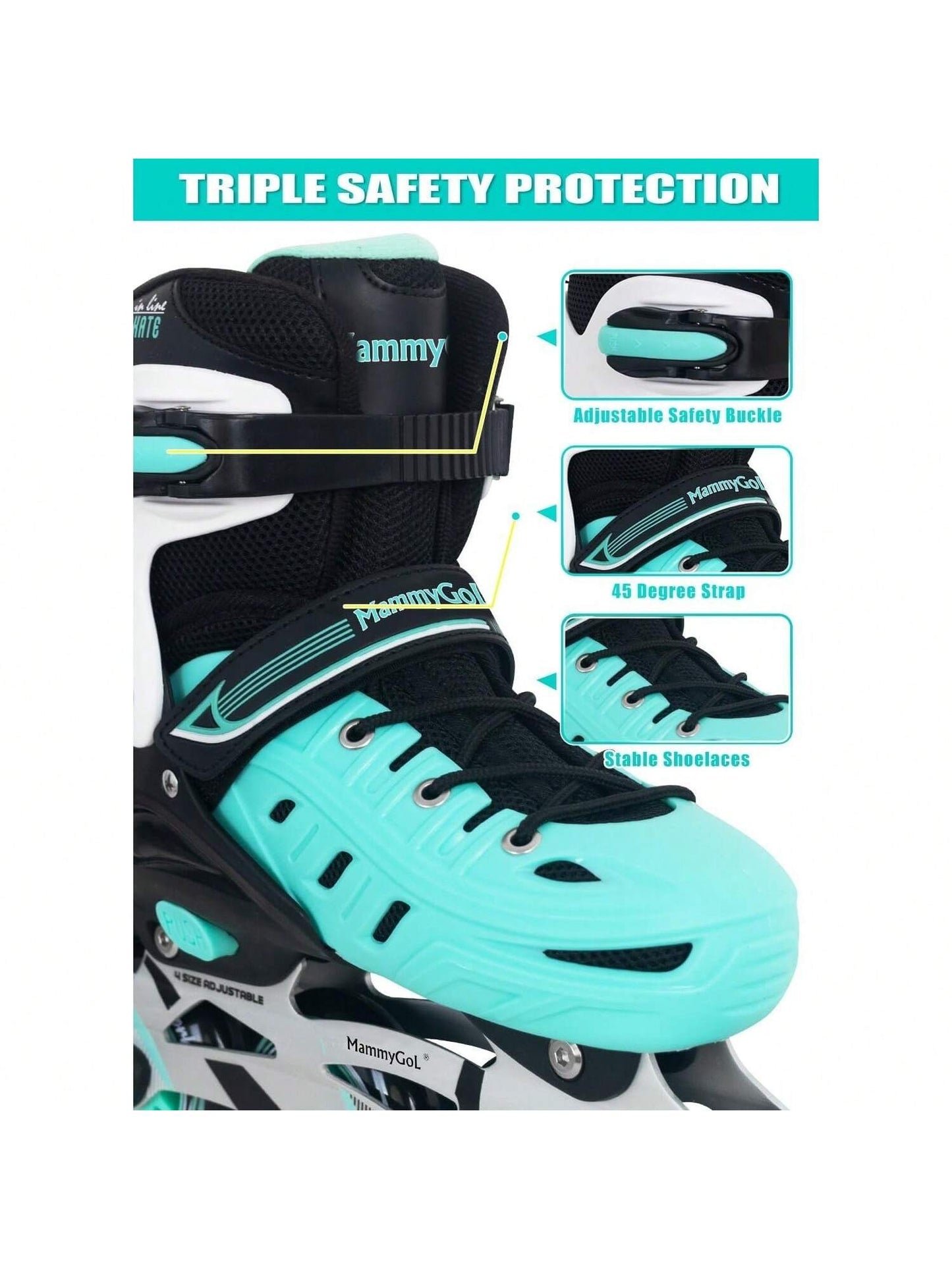 Adults Adjustable Inline Skates, Safe And Durable Roller Skates With Giant Wheels, High Performance Professional Skates For Men Women
