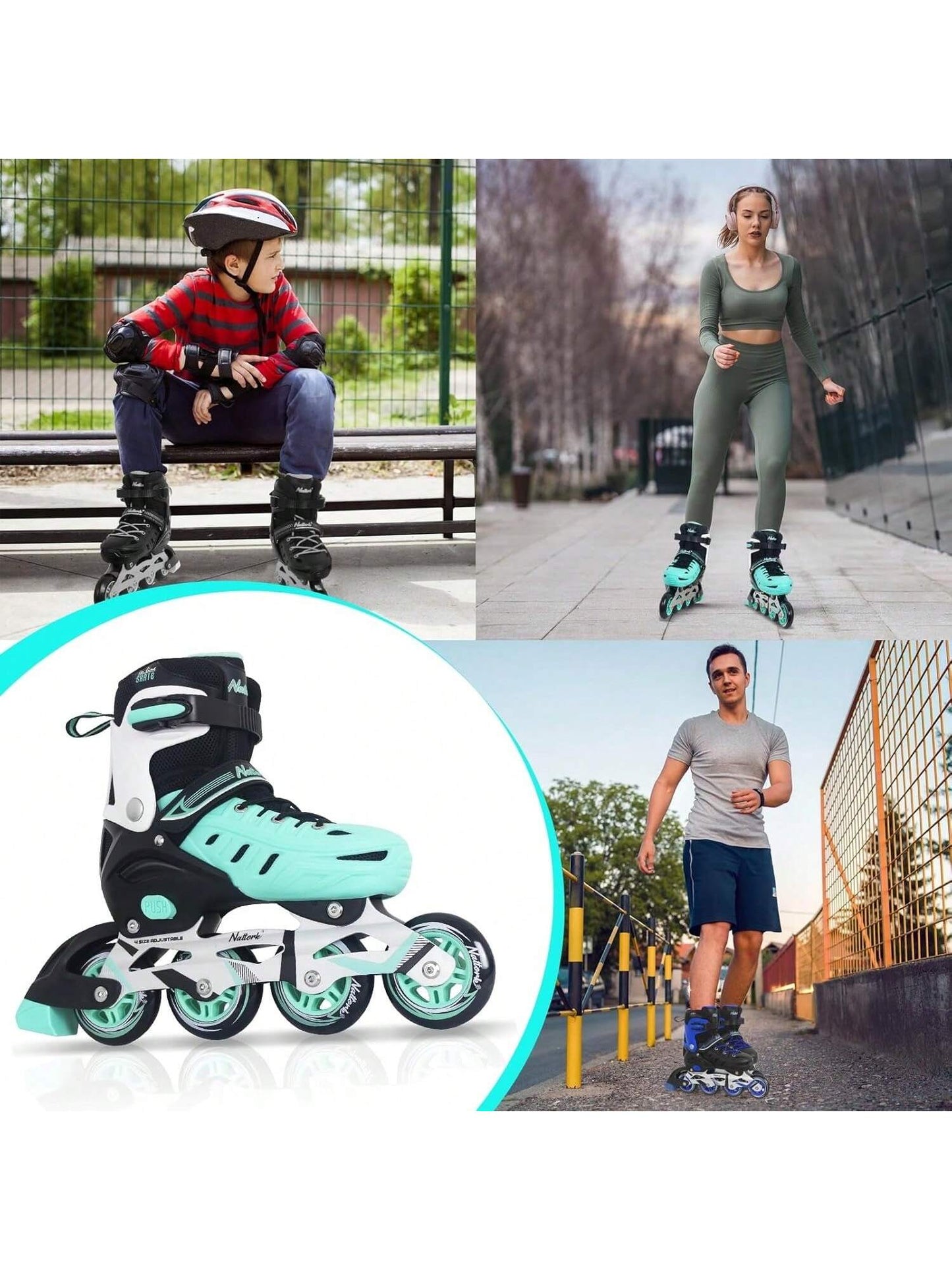 Adults Adjustable Inline Skates, Safe And Durable Roller Skates With Giant Wheels, High Performance Professional Skates For Men Women