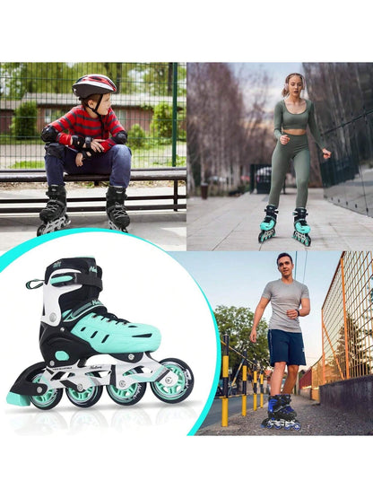 Adults Adjustable Inline Skates, Safe And Durable Roller Skates With Giant Wheels, High Performance Professional Skates For Men Women