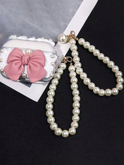 Advanced Elegant Golden Pearl Letter Keychain, Letters A-Z Three-Dimensional Pendant, Elegant Pearl Chain Flash Diamond Fashion Alloy Keychain Ring