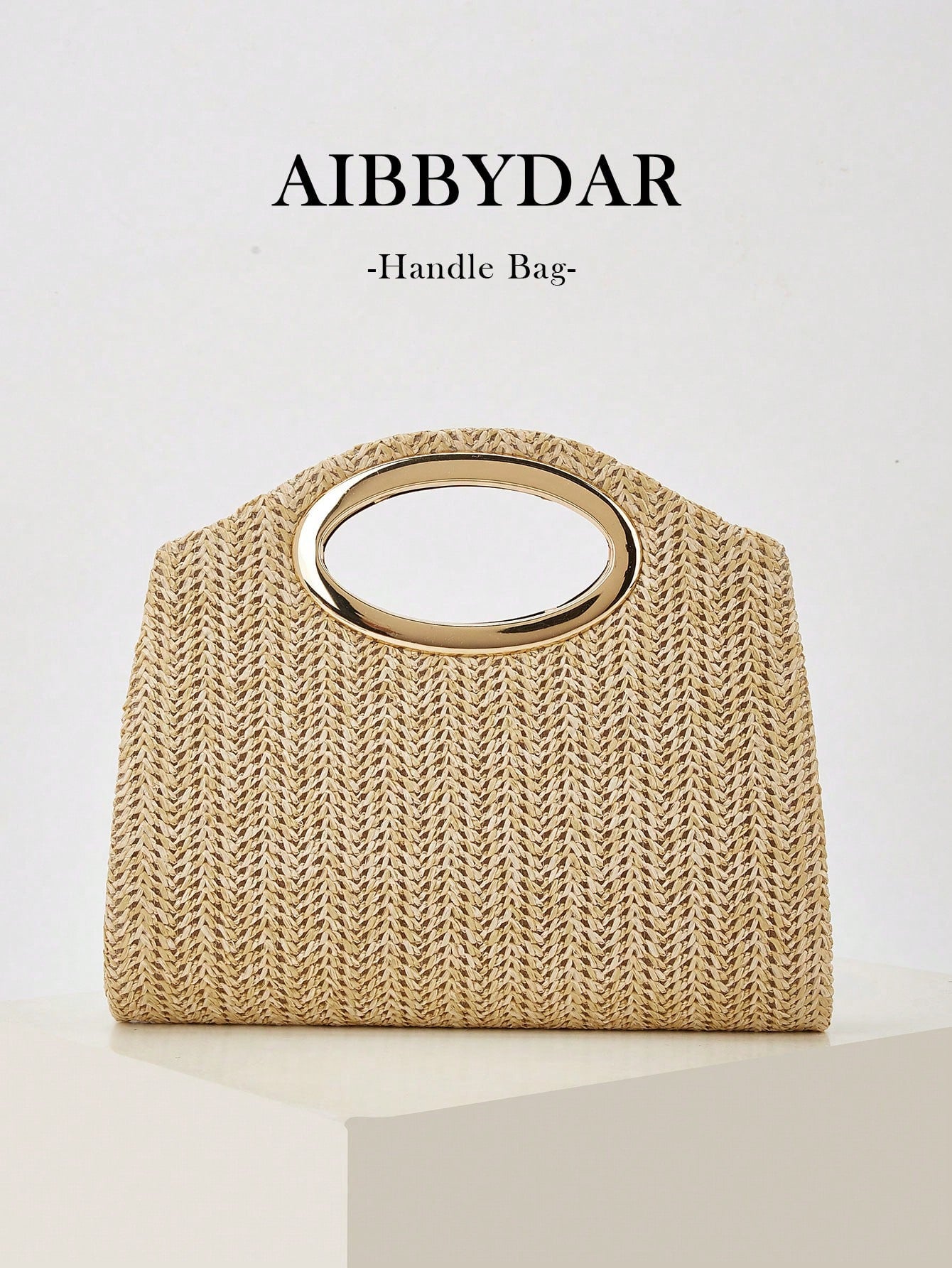 AIBBYDAR Women's Handbag, Khaki Fashion Woven Tote Bag, Holiday, Beach, Versatile Women's Crossbody Bag, Casual, Minimalist, Beach, Vacation Essential