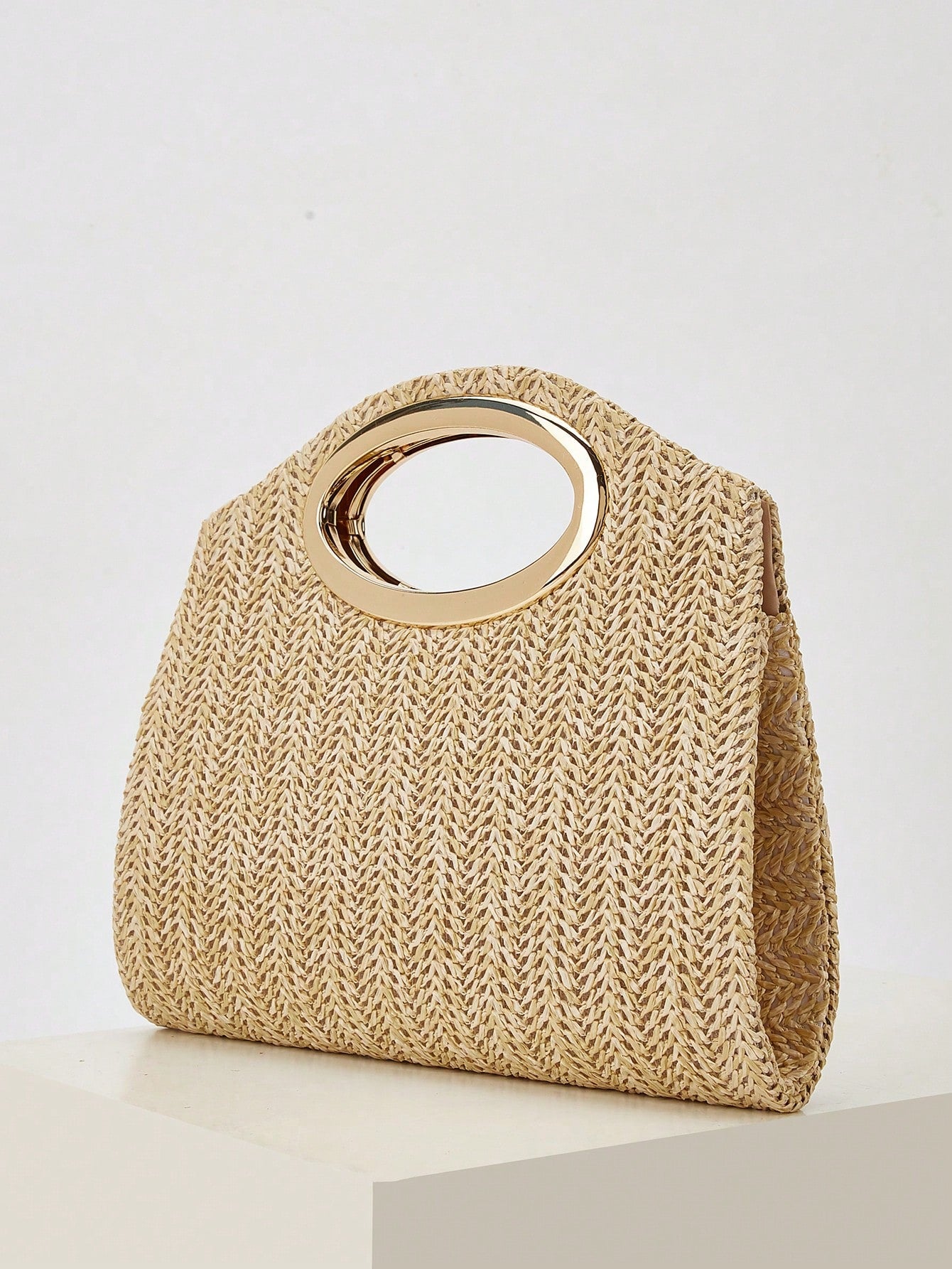 AIBBYDAR Women's Handbag, Khaki Fashion Woven Tote Bag, Holiday, Beach, Versatile Women's Crossbody Bag, Casual, Minimalist, Beach, Vacation Essential