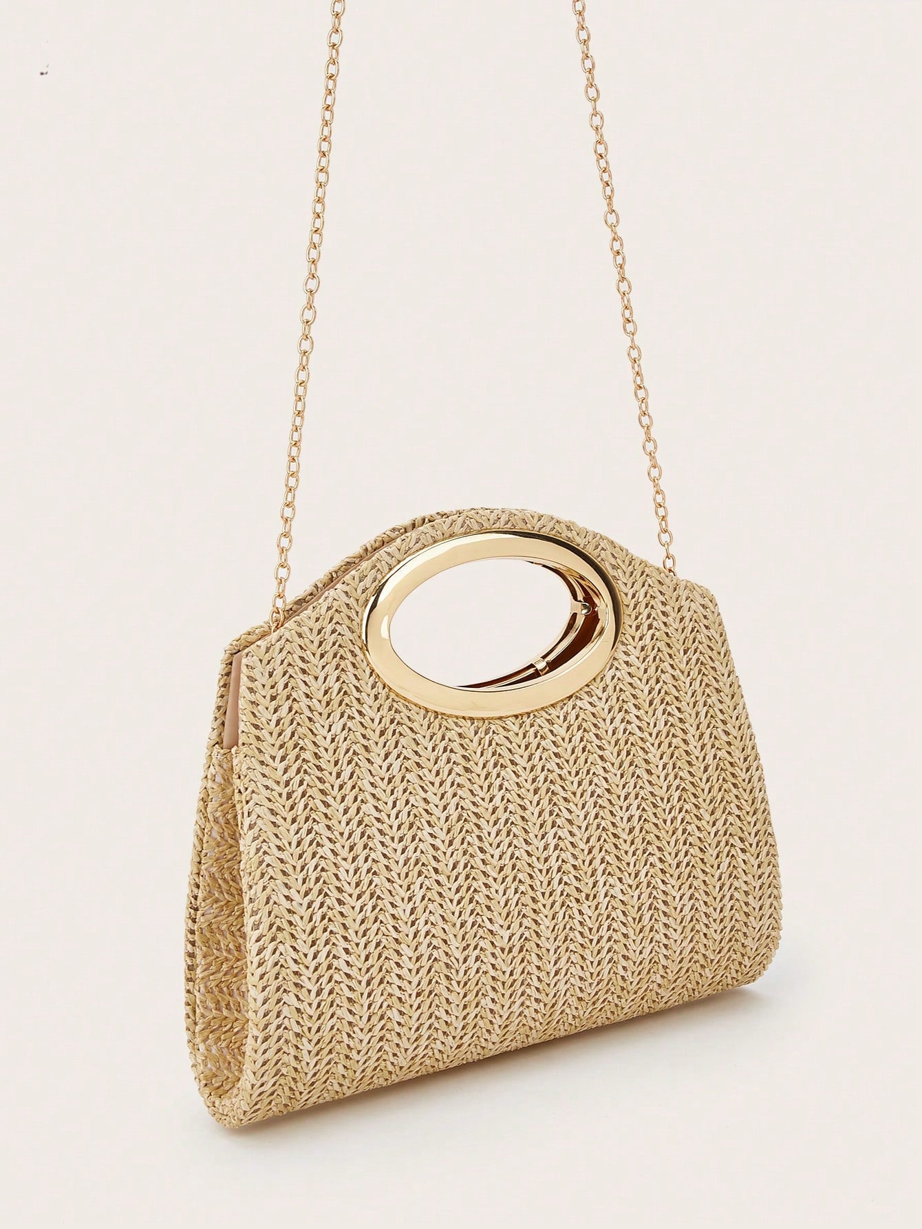 AIBBYDAR Women's Handbag, Khaki Fashion Woven Tote Bag, Holiday, Beach, Versatile Women's Crossbody Bag, Casual, Minimalist, Beach, Vacation Essential