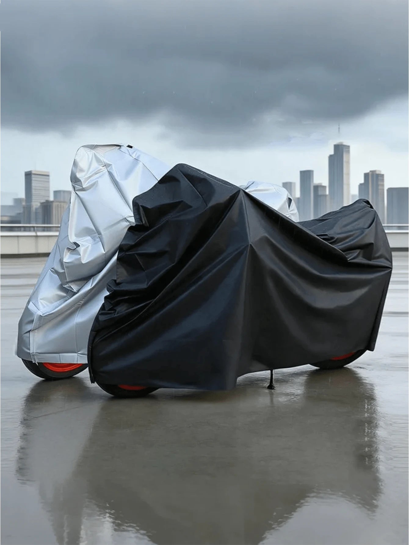All-Season Motorcycle/Bicycle Single-Layer Rain Cover, Waterproof, UV Protection, Snow Protection, Dust Protection, Suitable For Motorcycles And Bicycles