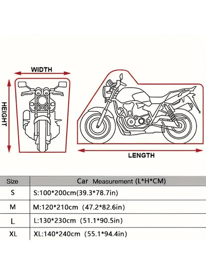 All-Season Motorcycle/Bicycle Single-Layer Rain Cover, Waterproof, UV Protection, Snow Protection, Dust Protection, Suitable For Motorcycles And Bicycles