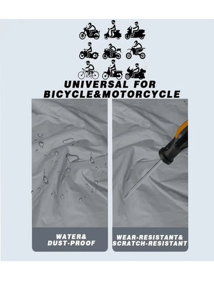 All-Season Motorcycle/Bicycle Single-Layer Rain Cover, Waterproof, UV Protection, Snow Protection, Dust Protection, Suitable For Motorcycles And Bicycles
