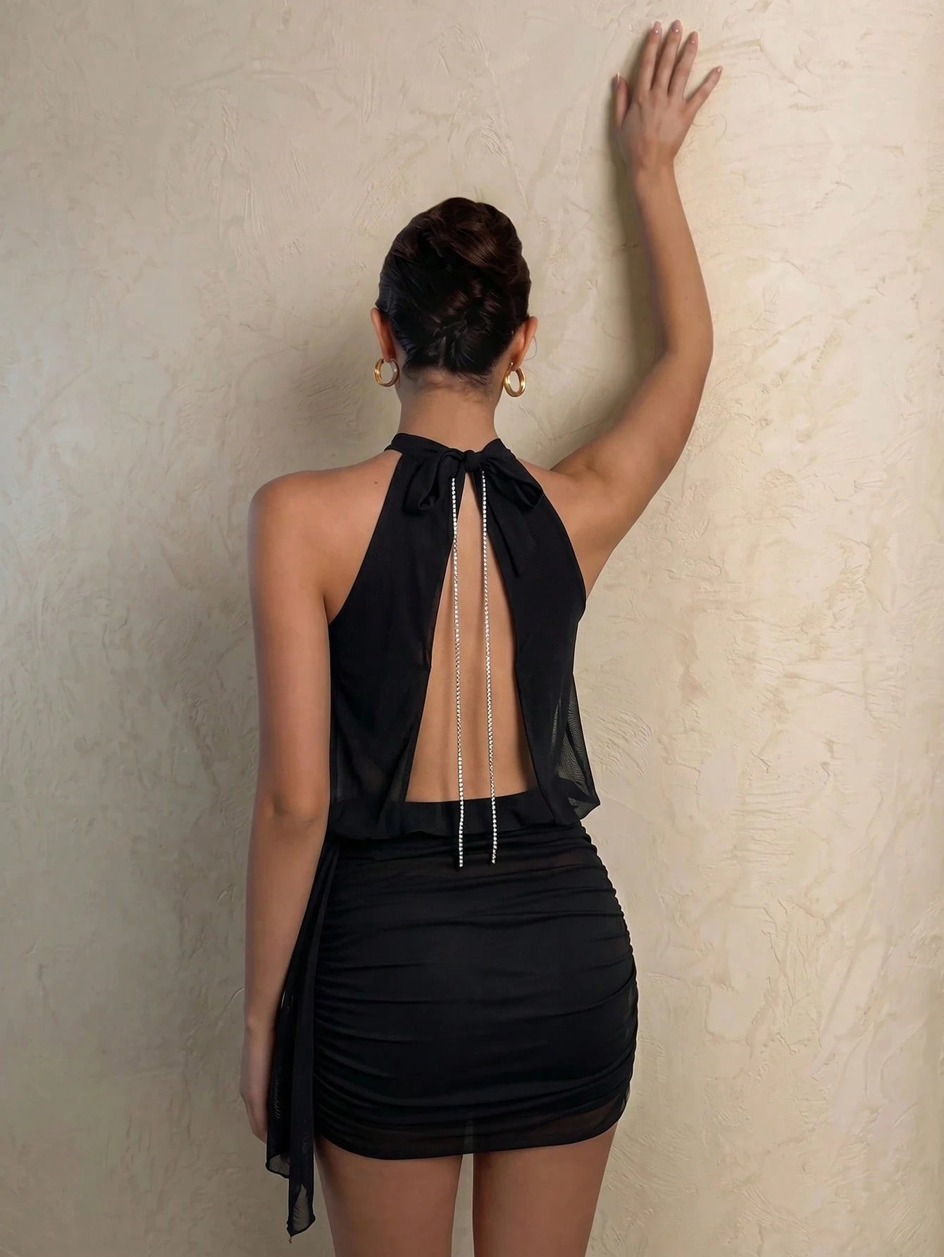 Allurite Black Color Sexy Bodycon Mini Dress,Off-Shoulder Design Highlights Shoulder And Neck Lines,Perfect Nightclub Photoshoots,Clubbing Outfits,Beach Vacation Outfits,Beach Party Dresses,Vaca