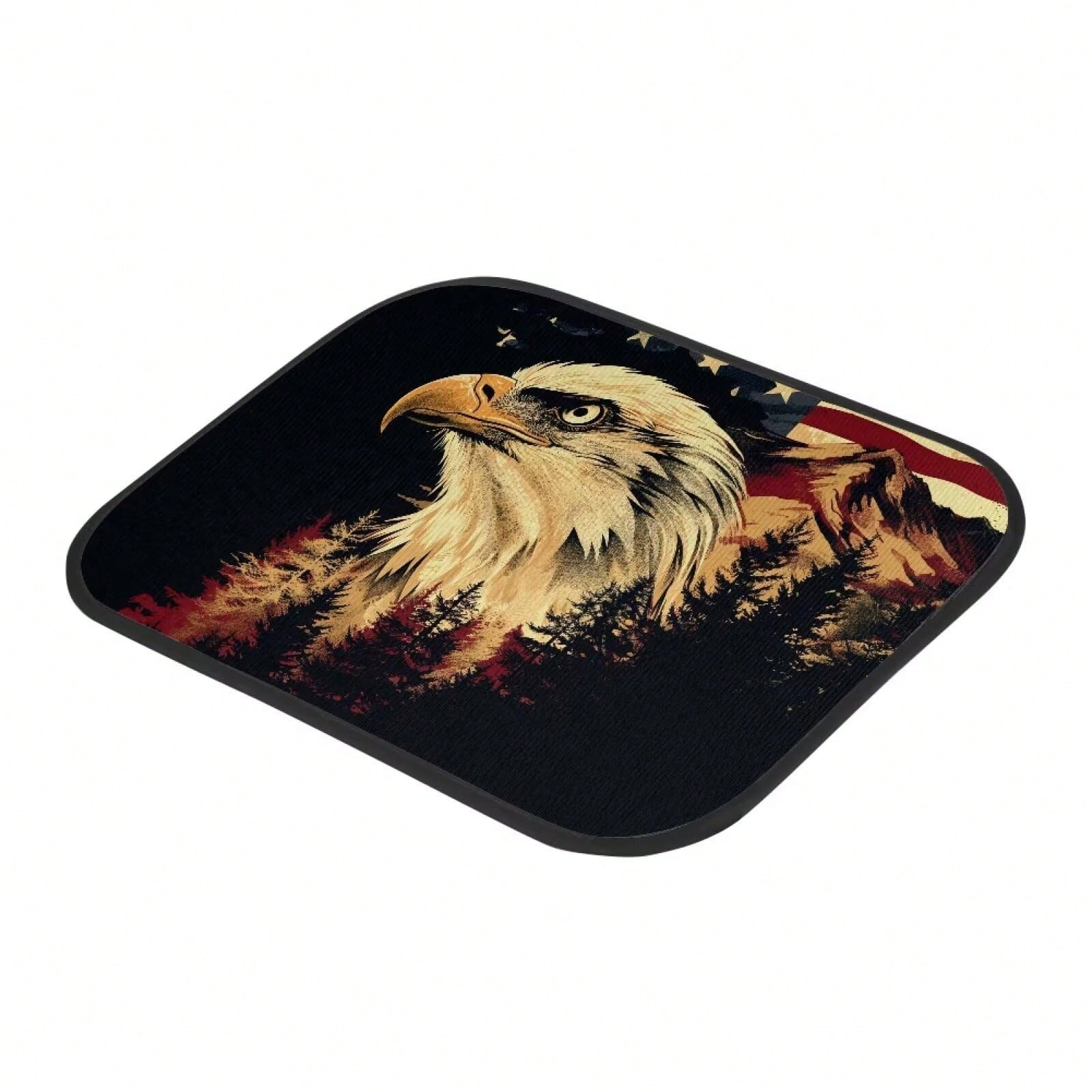 American Flag Car Floor Mats Full Set 4 Pack Auto Front & Rear Carpet Universal Size For Auto Truck Van SUV Statue Of Liberty Print Car Floor Mats 4 Pcs