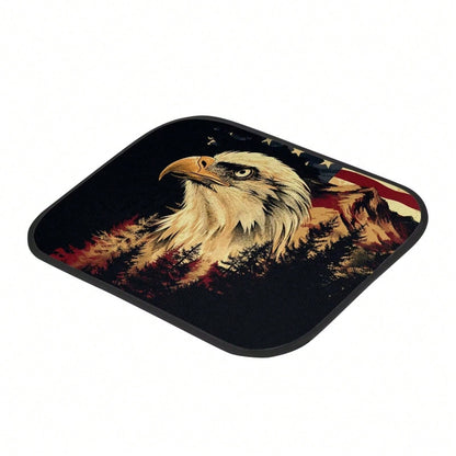 American Flag Car Floor Mats Full Set 4 Pack Auto Front & Rear Carpet Universal Size For Auto Truck Van SUV Statue Of Liberty Print Car Floor Mats 4 Pcs