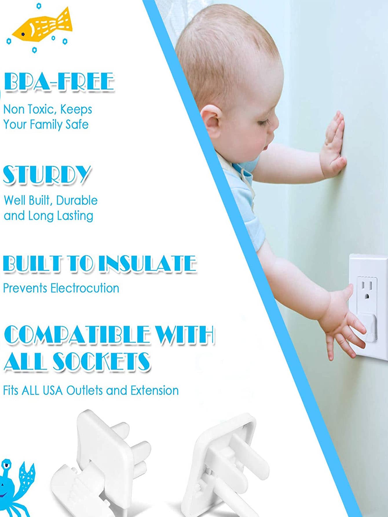American Standard Socket Cover With Hidden Pull Handle To Prevent Baby From Touching And Protect Power Plugbaby Shower Family Decorations Gifts