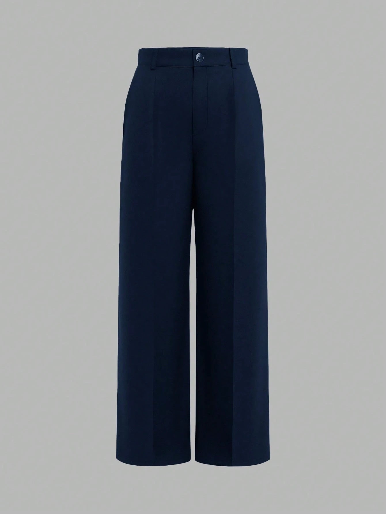 ANCHOSE Women's Elegant Navy Blue Slim Fit Tailored Dress Pants For Commuting, Summer Spring