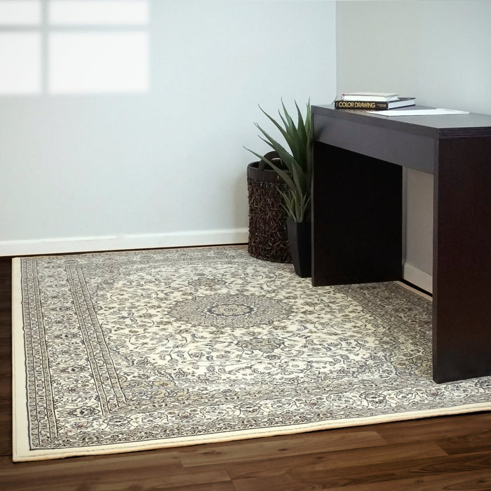Dynamic Area Rugs Ancient Garden Area Rugs 57119-6464 Ivory 100% Poly Belgium 17 Sizes