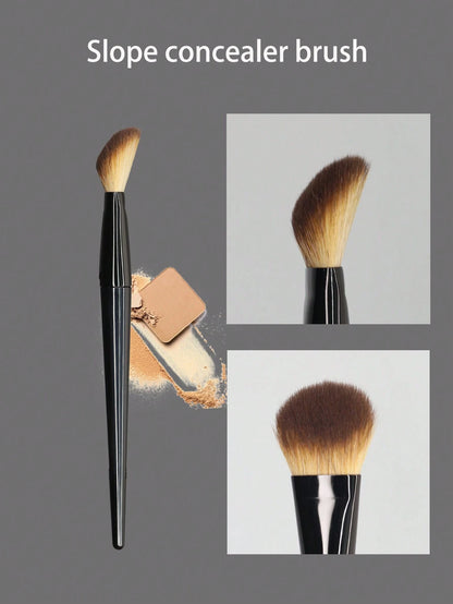 Angled Large Cut Crease Concealer Brush, Blush Brush/ Multiple Colors Available/ Brush Head Shape Fits Facial Contour, Angled Shape And Large Cut Crease Curve Make Operation More Efficient/ Precise