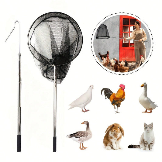 Animal Catching Net Pole Trap Tool, Chicken Catcher, Leg Hook Trapping Kit, Animal Control Catching Pole.Suitable For Catching Cats, Birds, Poultry, And Small Animals.Ideal For Farm And Backyard Use.F