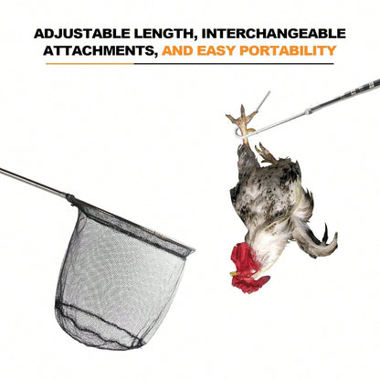 Animal Catching Net Pole Trap Tool, Chicken Catcher, Leg Hook Trapping Kit, Animal Control Catching Pole.Suitable For Catching Cats, Birds, Poultry, And Small Animals.Ideal For Farm And Backyard Use.F