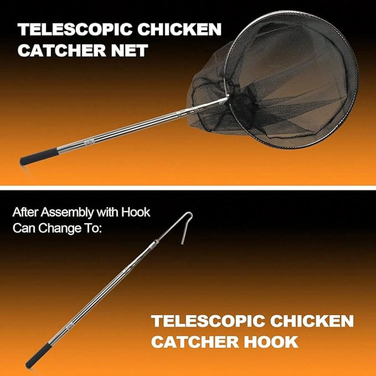 Animal Catching Net Pole Trap Tool, Chicken Catcher, Leg Hook Trapping Kit, Animal Control Catching Pole.Suitable For Catching Cats, Birds, Poultry, And Small Animals.Ideal For Farm And Backyard Use.F
