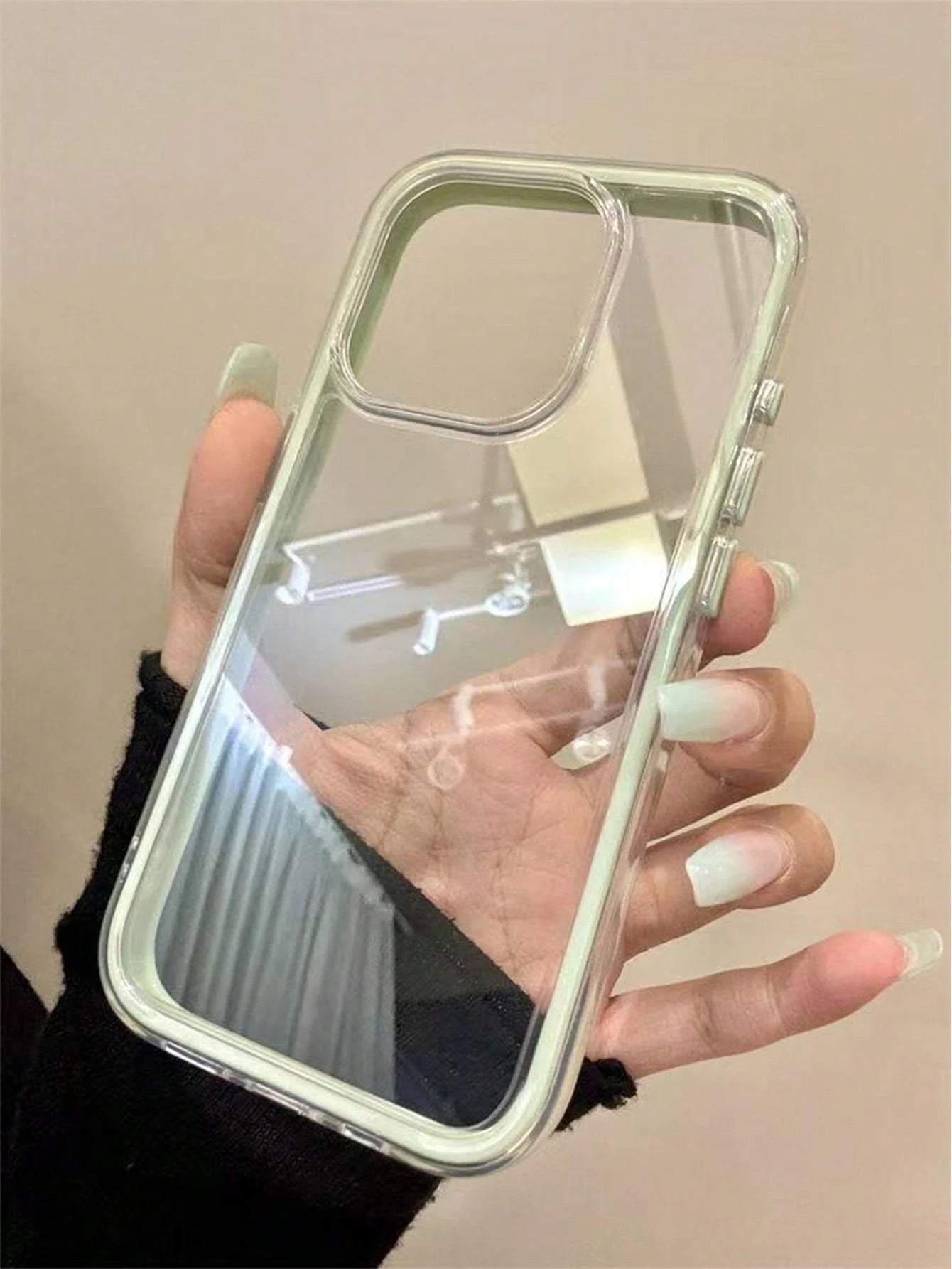 Apple Fashion Phone Case, High-End Texture, 3-In-1 Thickened Hard Material, Colorful Solid Color Frame, Personalized Creative Pink, White, Black, Blue, Green, Minimalist Anti-Drop Full Coverage Transp