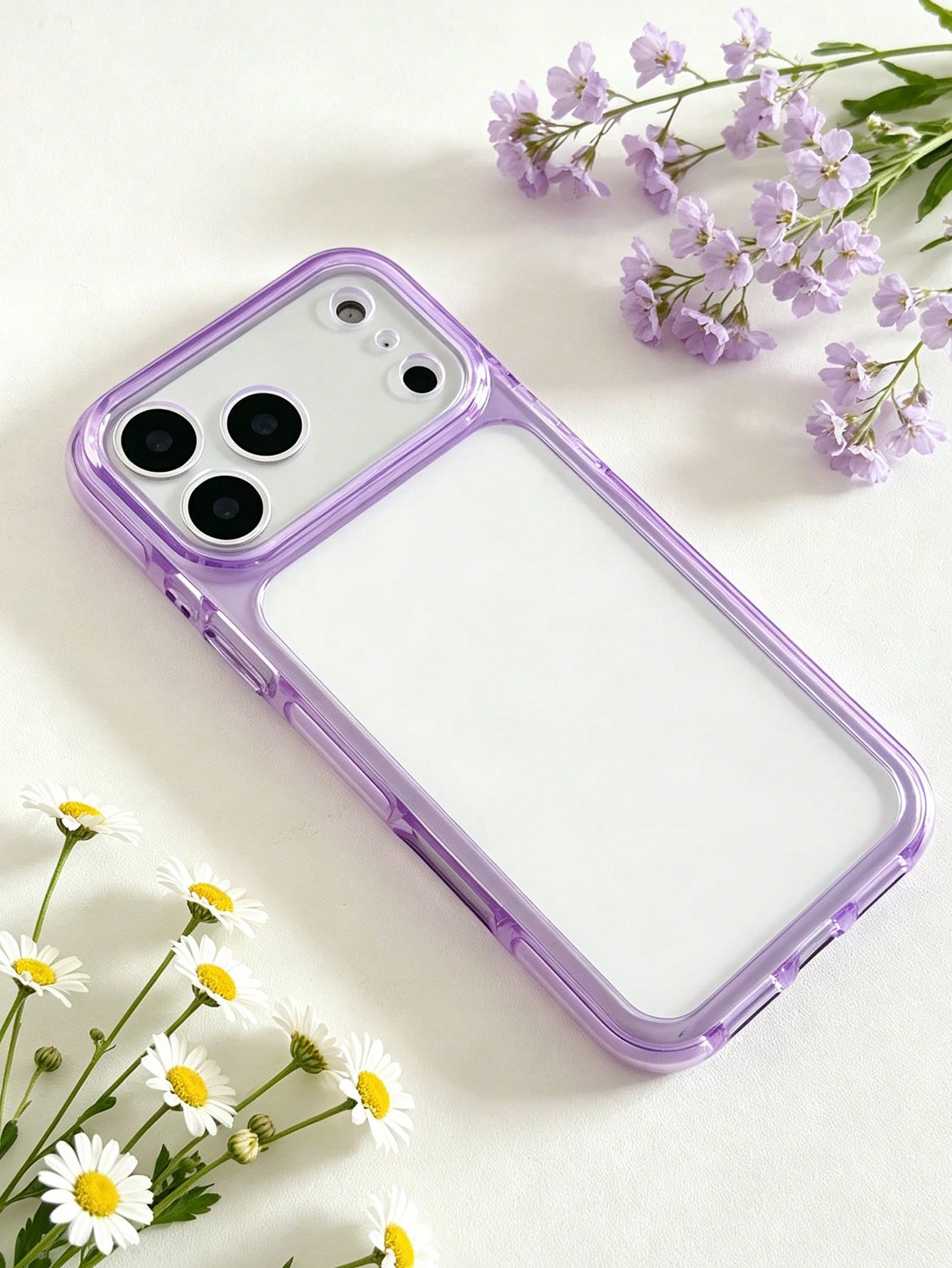 Apple Fashion Phone Case, High-End Texture, 3-In-1 Thickened Hard Material, Colorful Solid Color Frame, Personalized Creative Pink, White, Black, Blue, Green, Minimalist Anti-Drop Full Coverage Transp