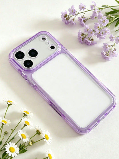 Apple Fashion Phone Case, High-End Texture, 3-In-1 Thickened Hard Material, Colorful Solid Color Frame, Personalized Creative Pink, White, Black, Blue, Green, Minimalist Anti-Drop Full Coverage Transp