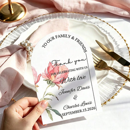 Arched Personalized Invitations, Personalized Wedding Invitations, Customizable Printed Floral Invitation Cards, Bridal Shower Baptism Engagement Invitations, Thank You Cards, Suitable For Weddings, H