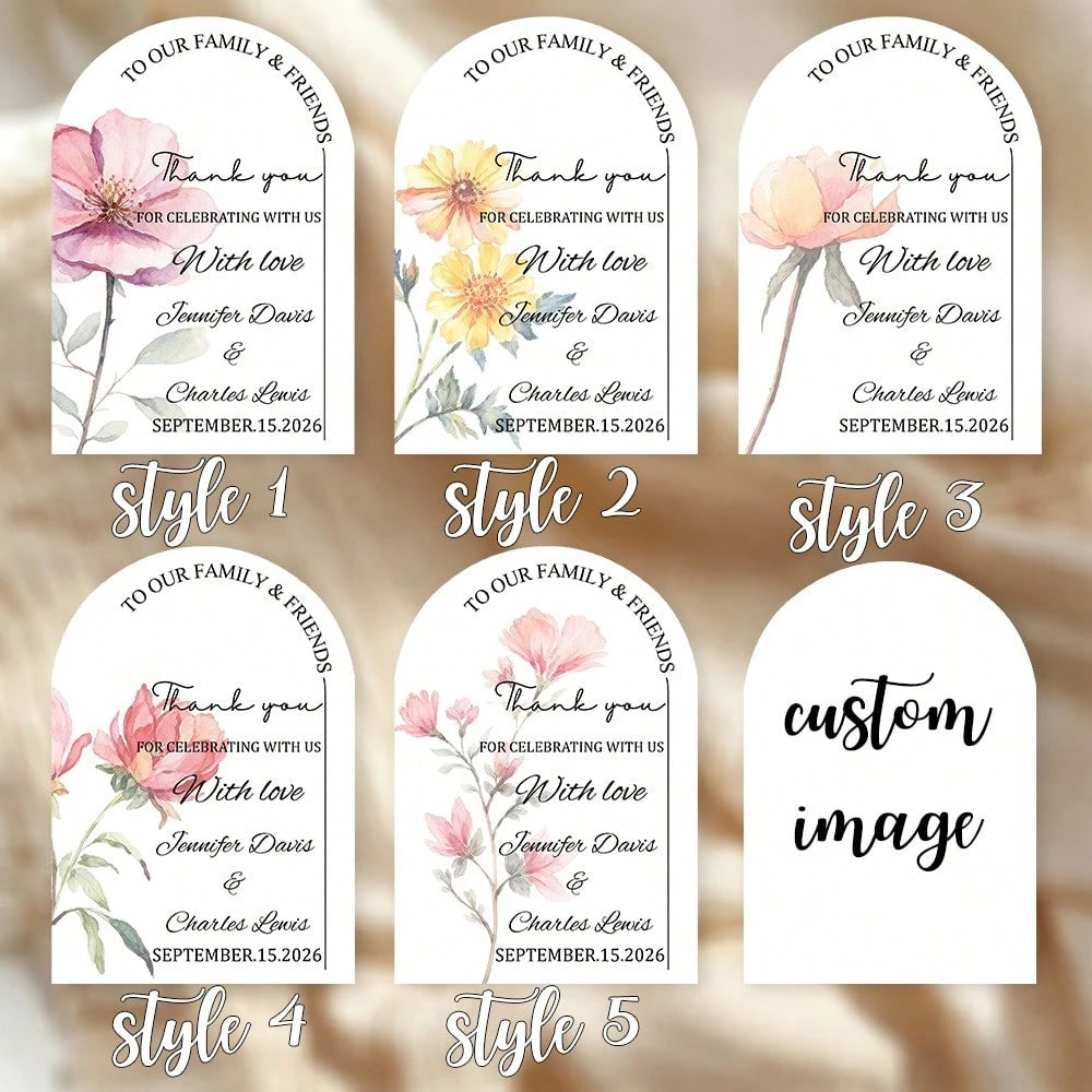 Arched Personalized Invitations, Personalized Wedding Invitations, Customizable Printed Floral Invitation Cards, Bridal Shower Baptism Engagement Invitations, Thank You Cards, Suitable For Weddings, H