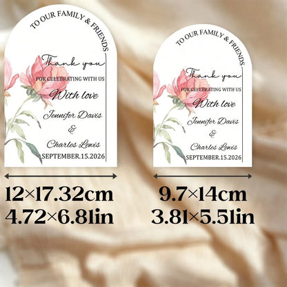 Arched Personalized Invitations, Personalized Wedding Invitations, Customizable Printed Floral Invitation Cards, Bridal Shower Baptism Engagement Invitations, Thank You Cards, Suitable For Weddings, H