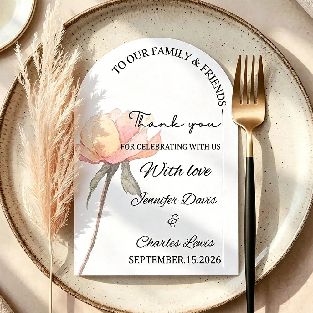 Arched Personalized Invitations, Personalized Wedding Invitations, Customizable Printed Floral Invitation Cards, Bridal Shower Baptism Engagement Invitations, Thank You Cards, Suitable For Weddings, H