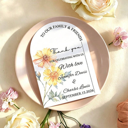 Arched Personalized Invitations, Personalized Wedding Invitations, Customizable Printed Floral Invitation Cards, Bridal Shower Baptism Engagement Invitations, Thank You Cards, Suitable For Weddings, H