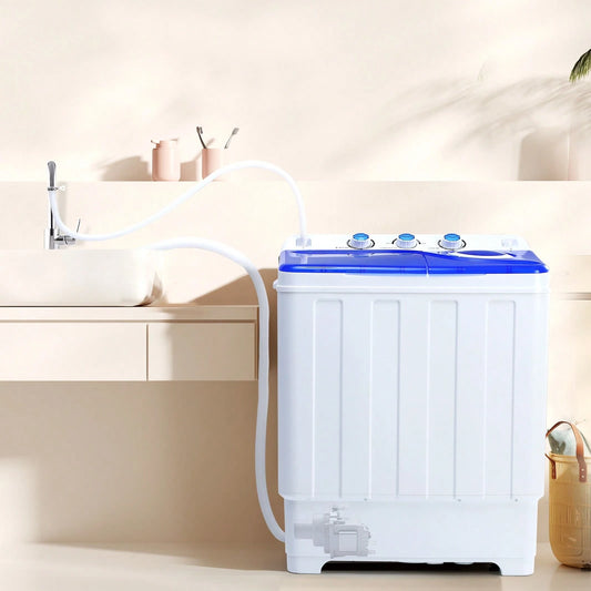 Artbros PLENTORA Portable Washing Machine Twin Tub- 28lbs Compact Washer(18lbs) And Dryer(10lbs) Combo With Drain Pump- Mini Laundry Machine For Apartments, Dorms, RVs, And Camping