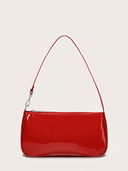 Artificial Patent Leather Bag For Teen Girls Women College Students,Rookies & White-Collar Workers Perfect For Office,College,Work,Business,Commute