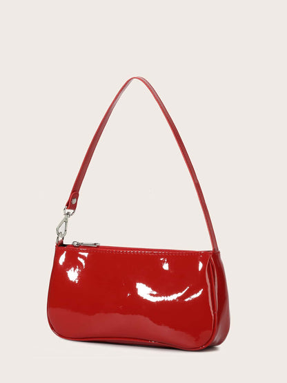 Artificial Patent Leather Bag For Teen Girls Women College Students,Rookies & White-Collar Workers Perfect For Office,College,Work,Business,Commute