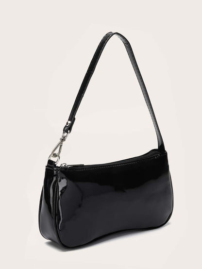 Artificial Patent Leather Bag For Teen Girls Women College Students,Rookies & White-Collar Workers Perfect For Office,College,Work,Business,Commute