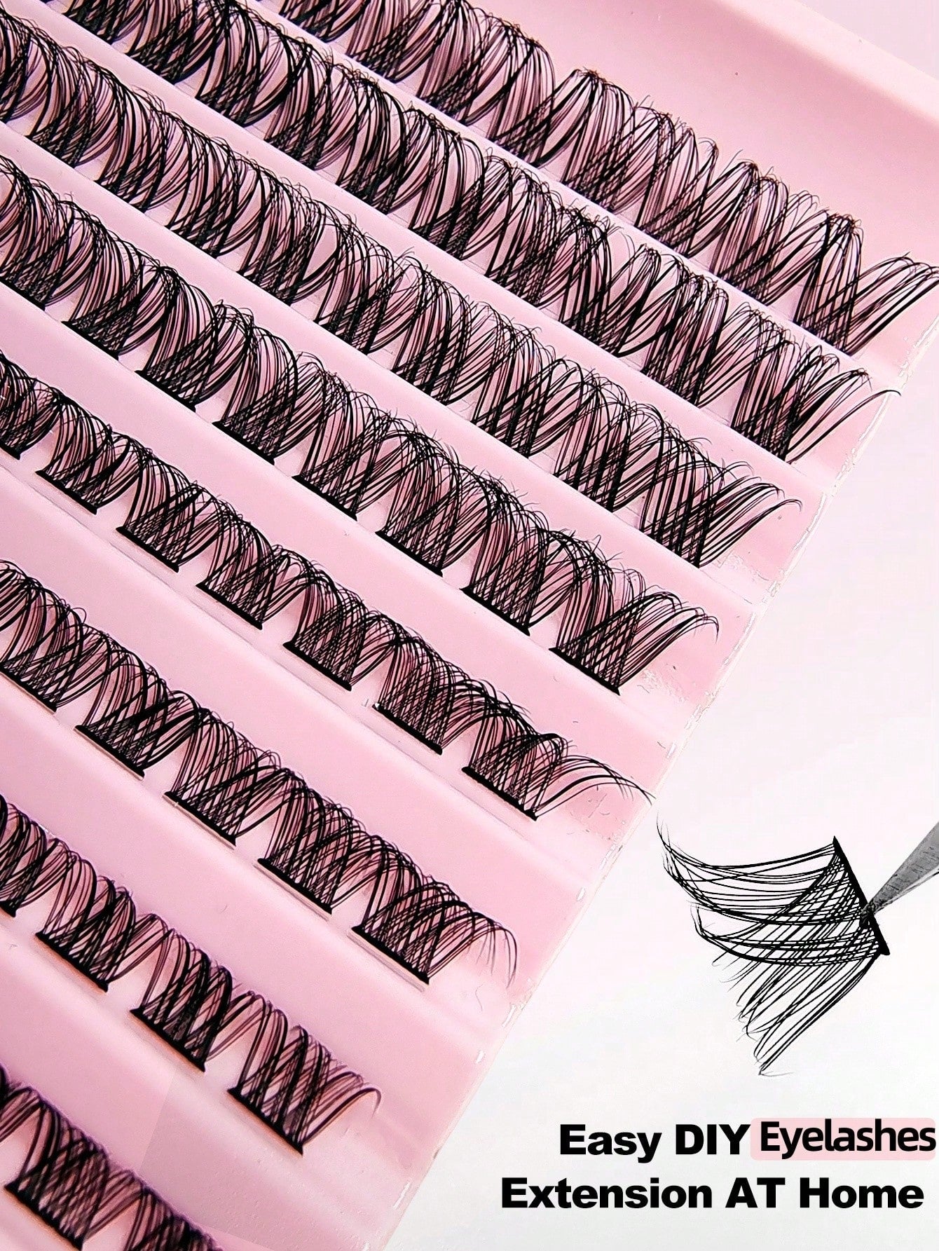 Asiteo 110pcs Professional Natural Curly & Fluffy Eyelash Clusters, D-Curl Voluminous, Create Charming Makeup, 8-16mm Customizable Length, DIY Eyelash Extension Kit