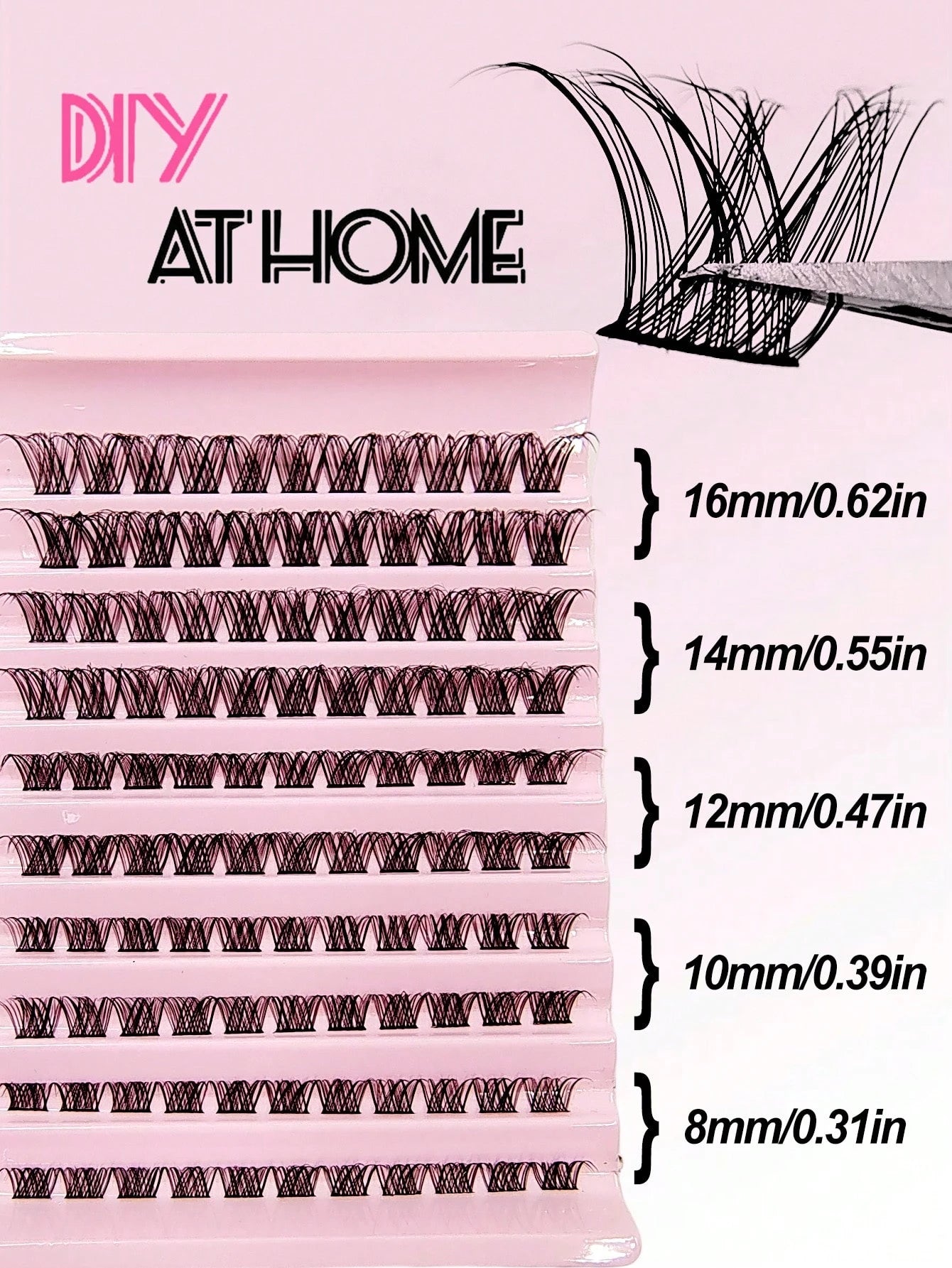 Asiteo 110pcs Professional Natural Curly & Fluffy Eyelash Clusters, D-Curl Voluminous, Create Charming Makeup, 8-16mm Customizable Length, DIY Eyelash Extension Kit