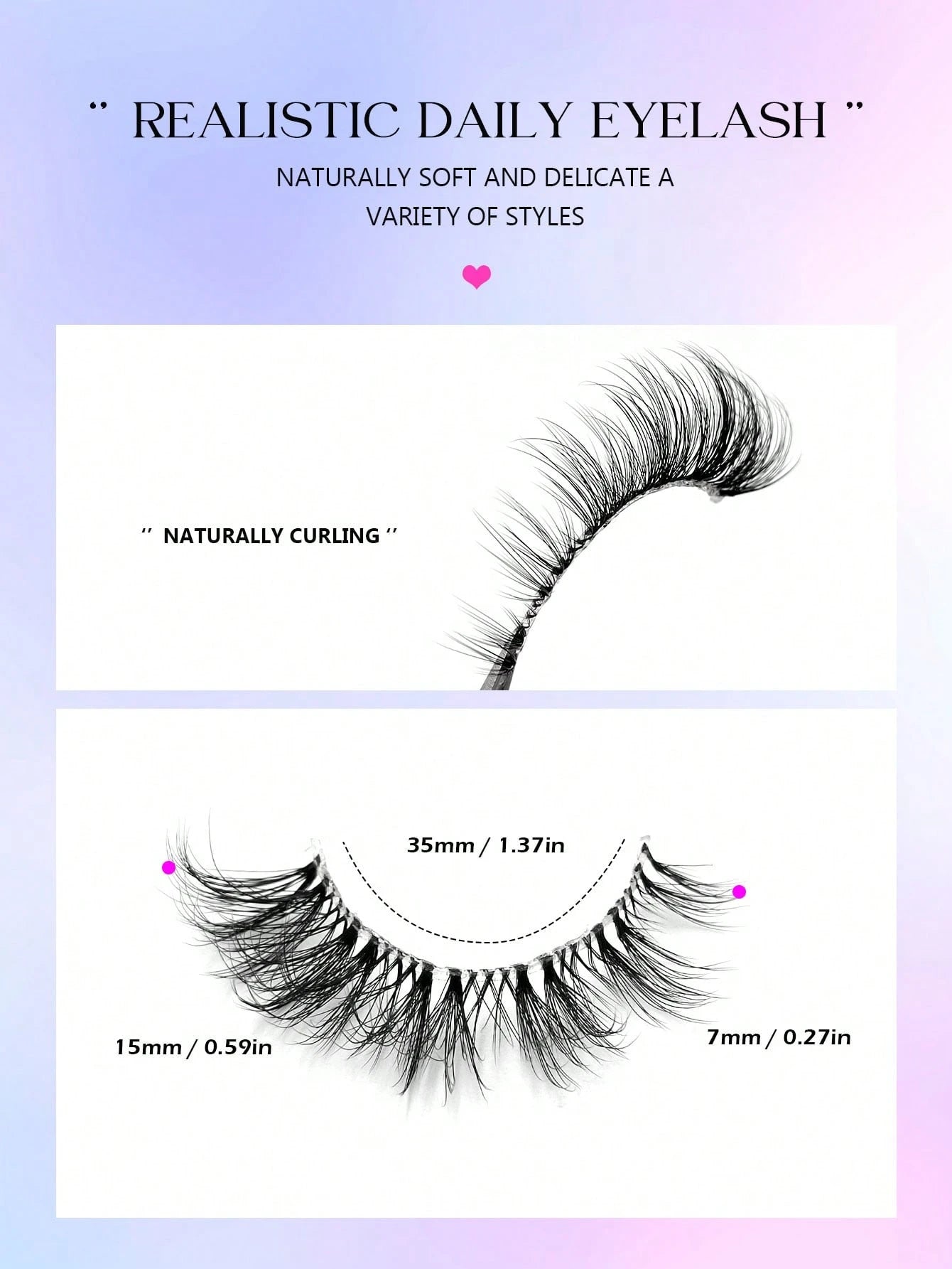 Asiteo 5 Pairs Cartoon Style Natural Thin False Eyelashes- Transparent Band Faux Mink Cat Eye Lashes, Create Natural Daily Makeup- Reusable, Comfortable, Beginner-Friendly