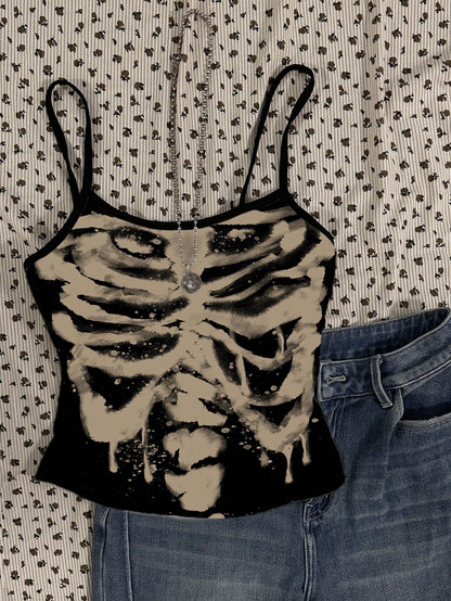 Attitoon Women's Cropped Sexy Cat Print Tank Top, Suitable For Summer