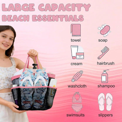 Attmu Mesh Shower Caddy Portable, Quick Dry Hanging Shower Tote Bag For College Dorm Room Essentials, Large Capacity Shower Caddy Dorm For Bathroom Gym Swimming