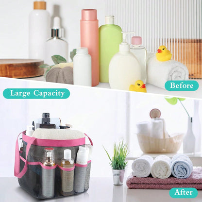 Attmu Mesh Shower Caddy Portable, Quick Dry Hanging Shower Tote Bag For College Dorm Room Essentials, Large Capacity Shower Caddy Dorm For Bathroom Gym Swimming