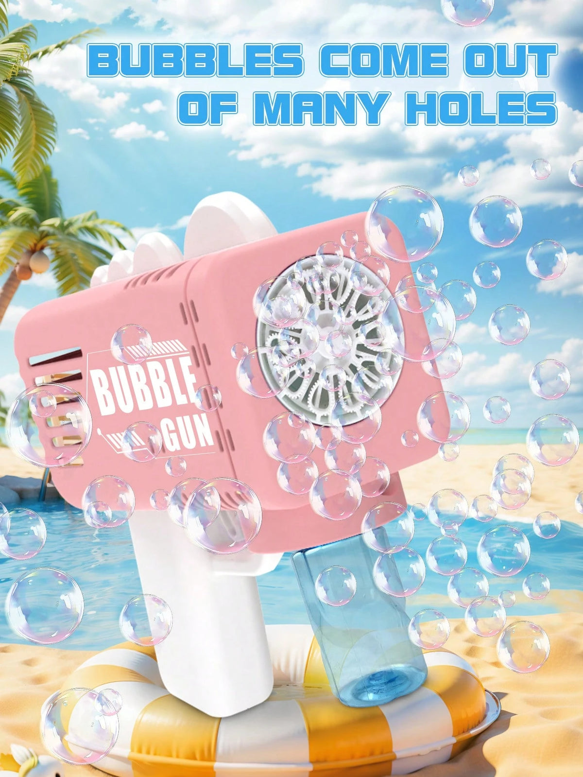 Automatic Handheld Bubble Machine, Hands-Free Operation, One-Button Start, No Manual Blowing Required, Suitable For Birthday Parties, Holiday Gatherings (Excludes Battery And Bubble Solution)