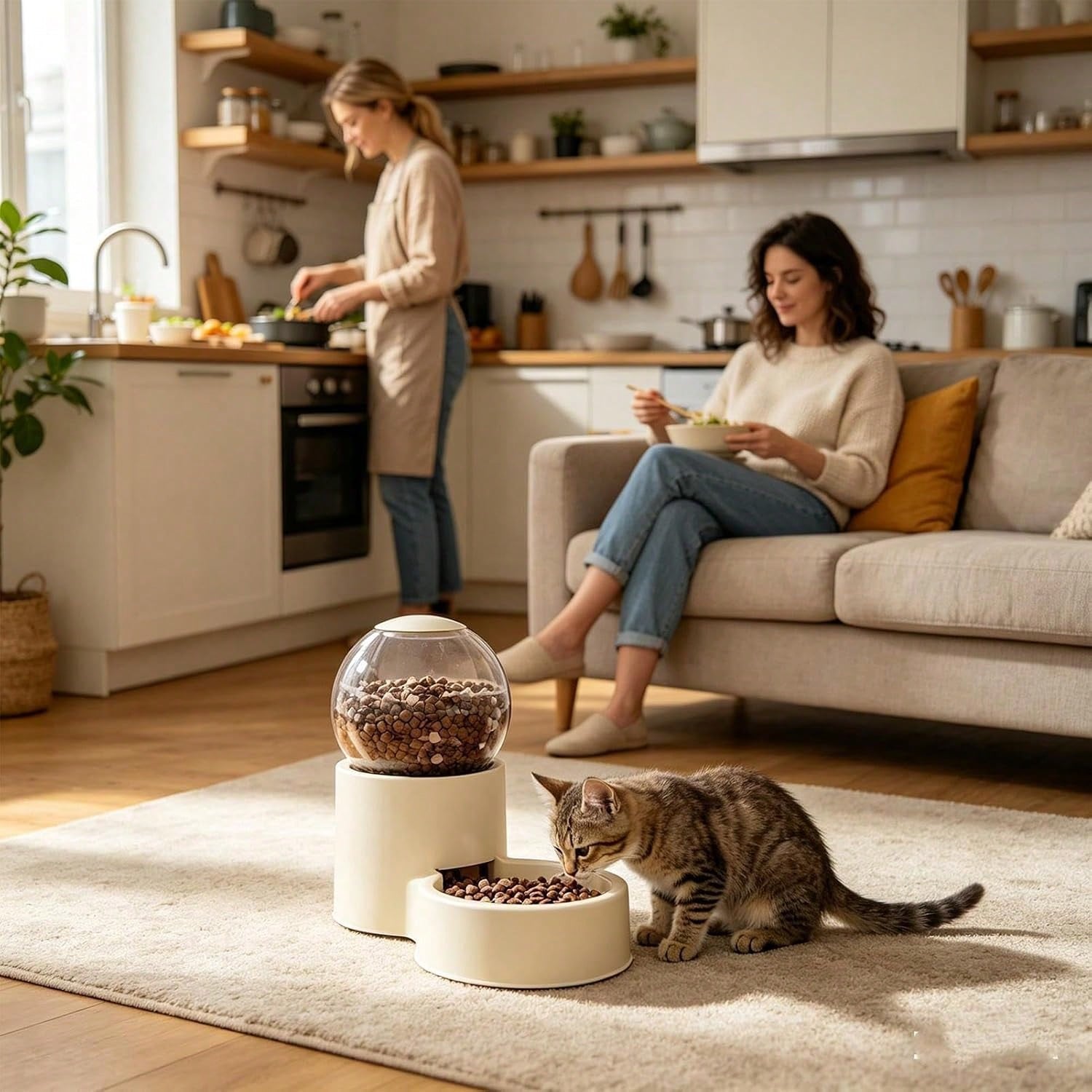 Automatic Pet Food Dispenser, Automatic Water Dispenser For Cats And Dogs, Scheduled Feeding System, Durable Pet Feeder With Large Capacity Storage Compartment, Pet Supplies For Home