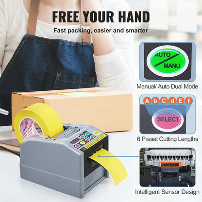 Automatic Tape Dispenser Adhesive Electric Tape Cutter Packaging Machine Tape Cutting Machine 6-60mm Tape Width