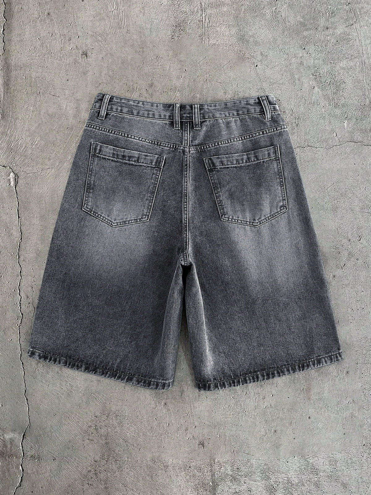 AXEPEAK Men's Casual Versatile Everyday Denim Shorts With Pockets, Cross & Slogan Graphic