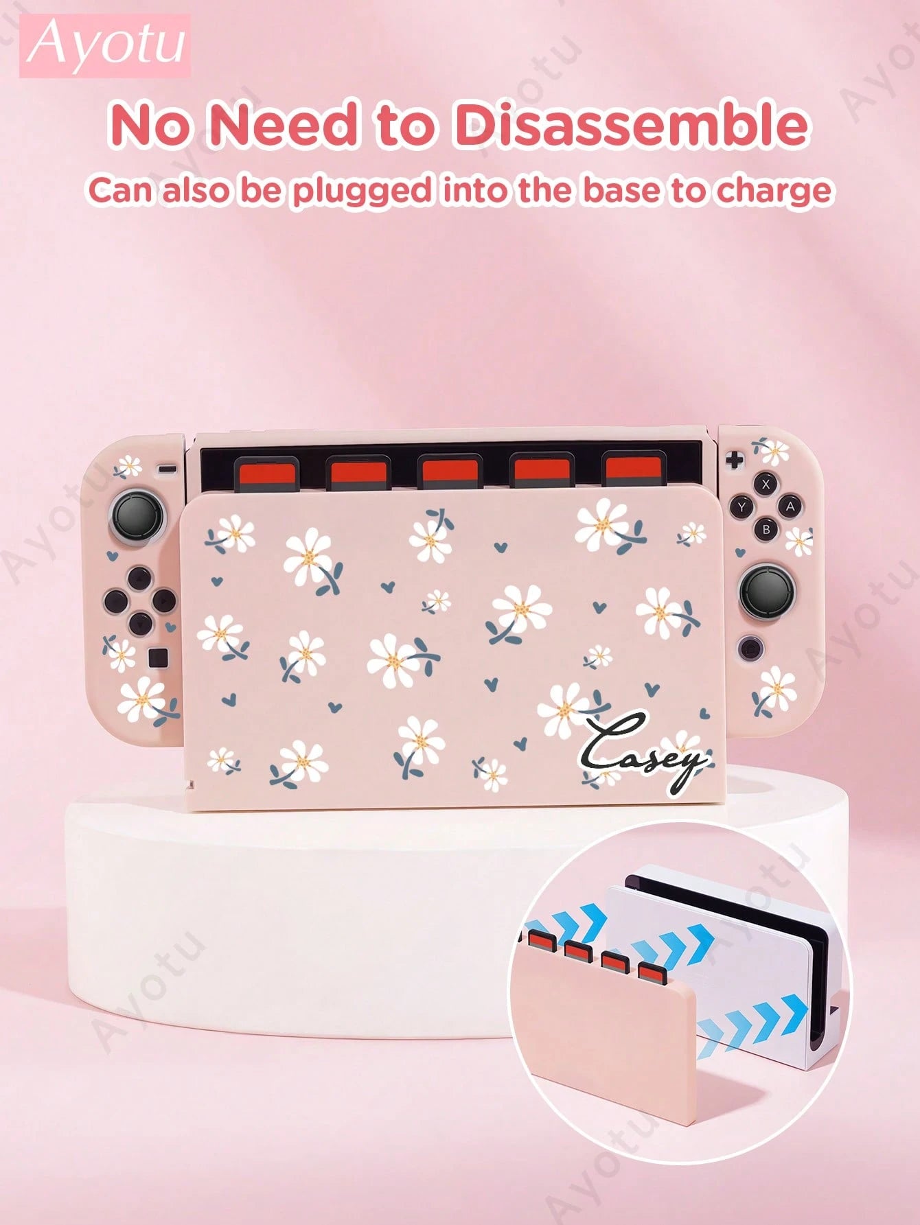Ayotu Customizable Text & Name Compatible With Nintendo Switch/OLED/Lite Consoles & Accessories Set. Includes Protective Case, Storage Bag, Base Shell, Console Cover, Game Card Case, Controller Cover