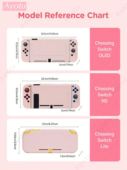 Ayotu Customizable Text & Name Compatible With Nintendo Switch/OLED/Lite Consoles & Accessories Set. Includes Protective Case, Storage Bag, Base Shell, Console Cover, Game Card Case, Controller Cover