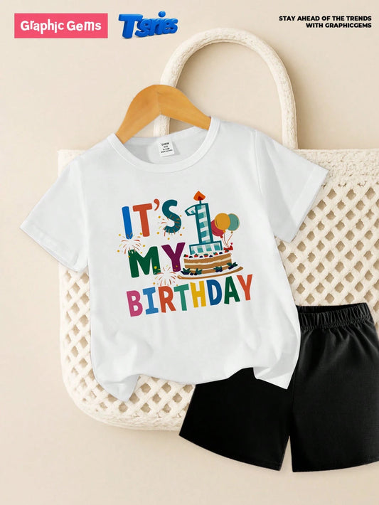 Baby Boy 2pcs/Set Casual Daily Versatile Funny Graphic Printed Sets, Spring/Summer