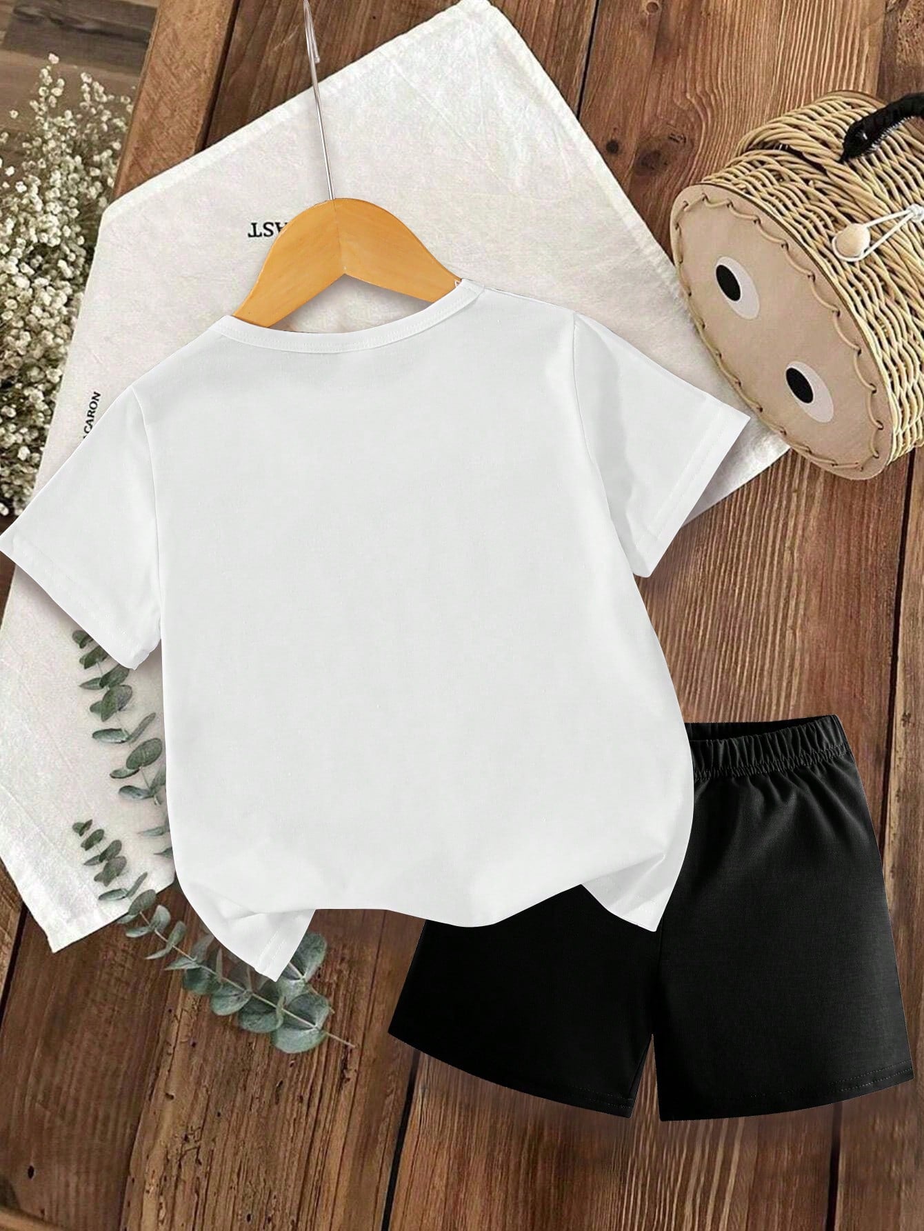 Baby Boy 2pcs/Set Casual Daily Versatile Funny Graphic Printed Sets, Spring/Summer