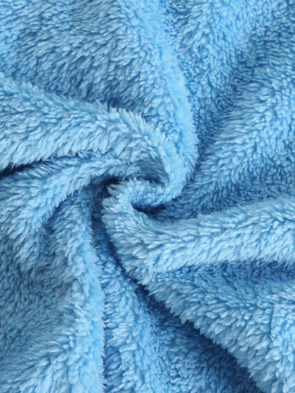 Baby Boy 3D Shark Shaped Plush Absorbent Bathrobe Suitable For Daily Bathing, Beach Swimming, Vacation And Beach