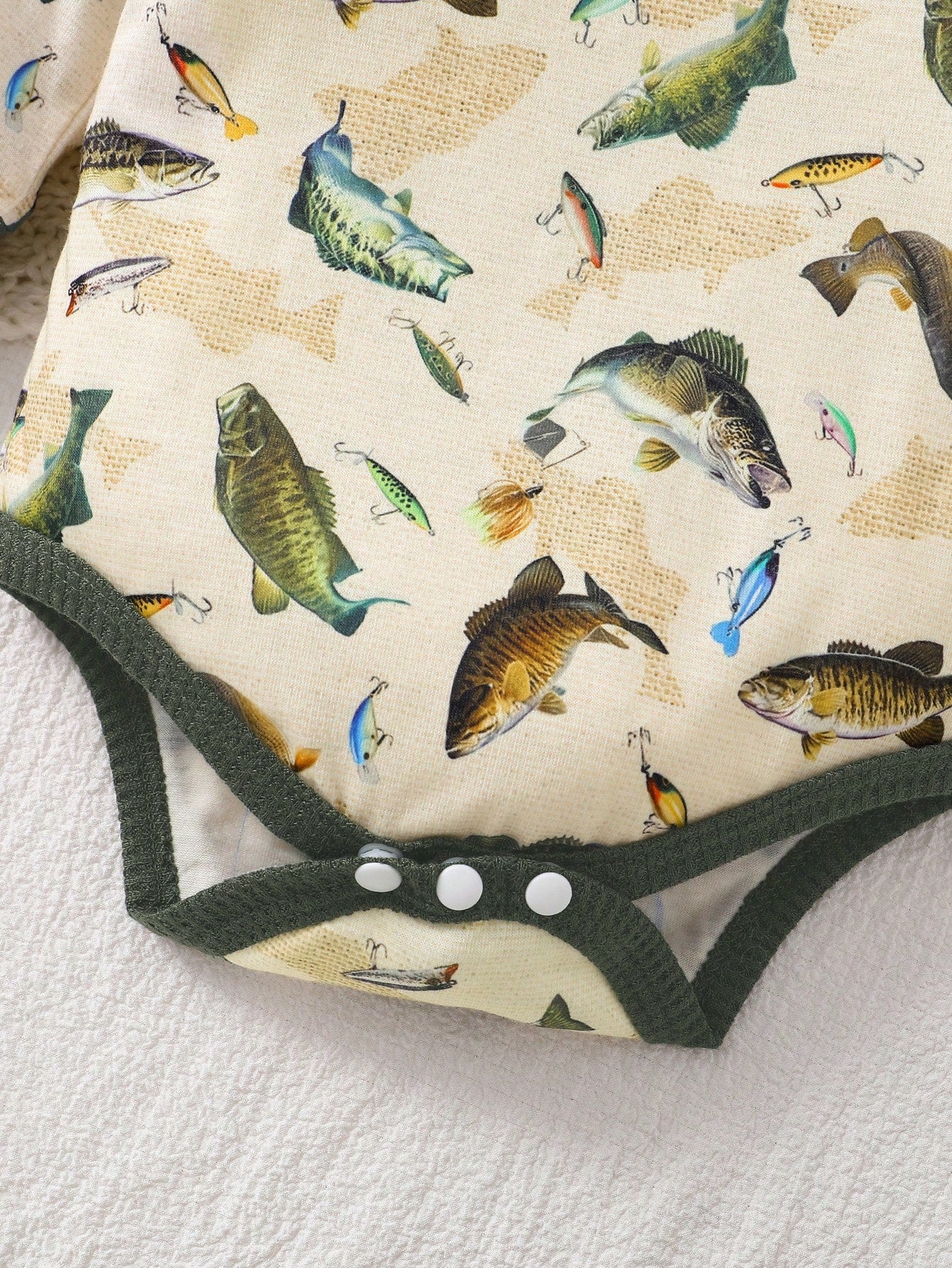 Baby Boy 3pcs Set Casual Outfit- Long Sleeve Bodysuit, Pants And Hat, Featuring Cute Underwater Fish Print, For Autumn