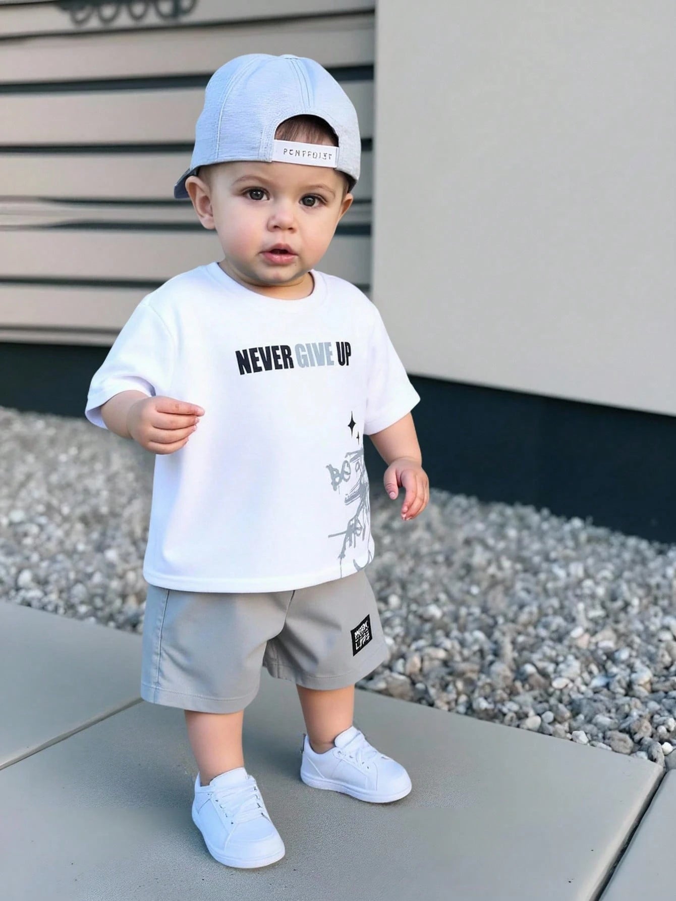 Baby Boy Casual Minimalist Tie-Dye Tie Dye Vacation & Sports Style All-Match Versatile Loose Comfortable T-Shirt Set, Suitable For Summer