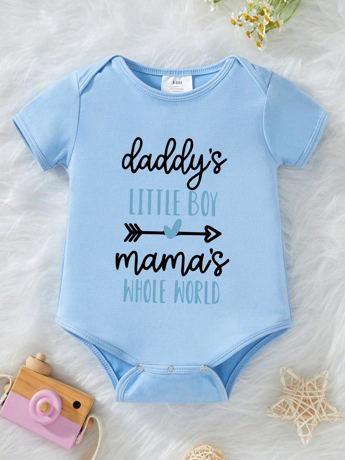 Baby Boy Casual Slogan Print Short Sleeve Bodysuit